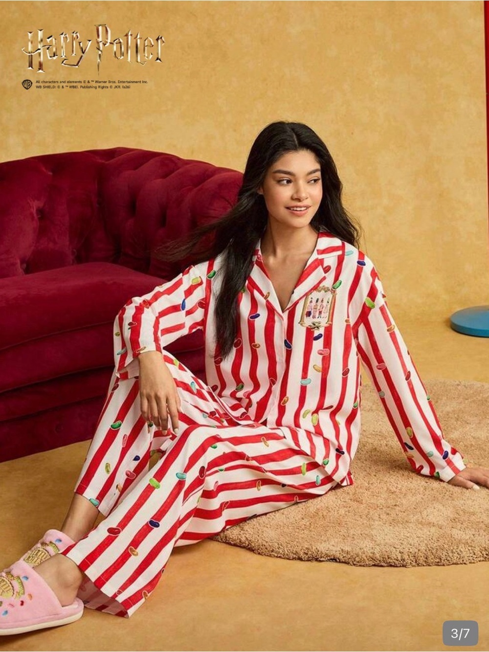 Harry Potter Red & White Striped Women’s Pajama Set